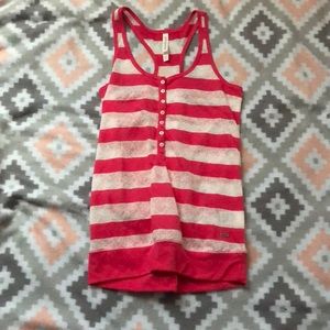 Pink and white tank top